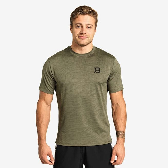 Better Bodies Essex Stripe Tee, Washed Green Melange