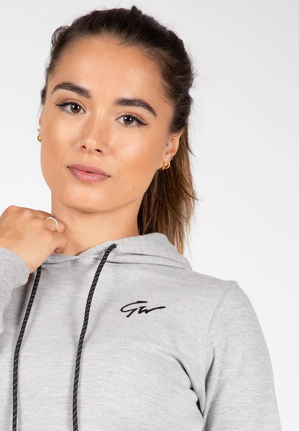Gorilla Wear Pixley Crop Top Hoodie, Grey