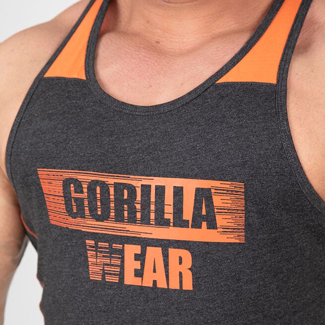 Gorilla Wear Wallace Tank Top, Grey/Orange