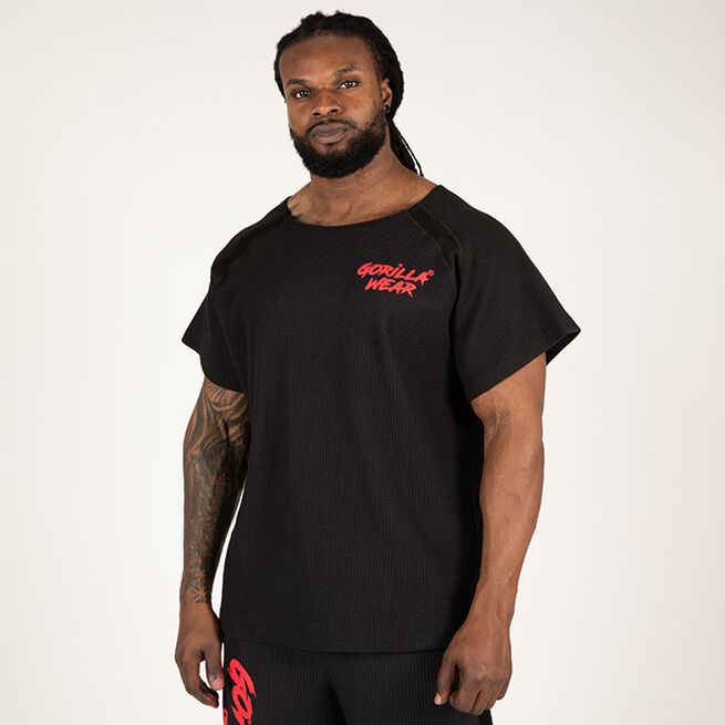 Gorilla Wear Augustine Old School Work Out Top, Black/Red