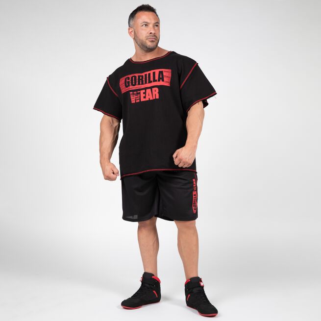 Gorilla Wear Wallace Workout Top, Black/Red
