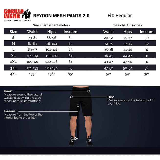 Gorilla Wear Reydon Mesh Pants 2.0, Black