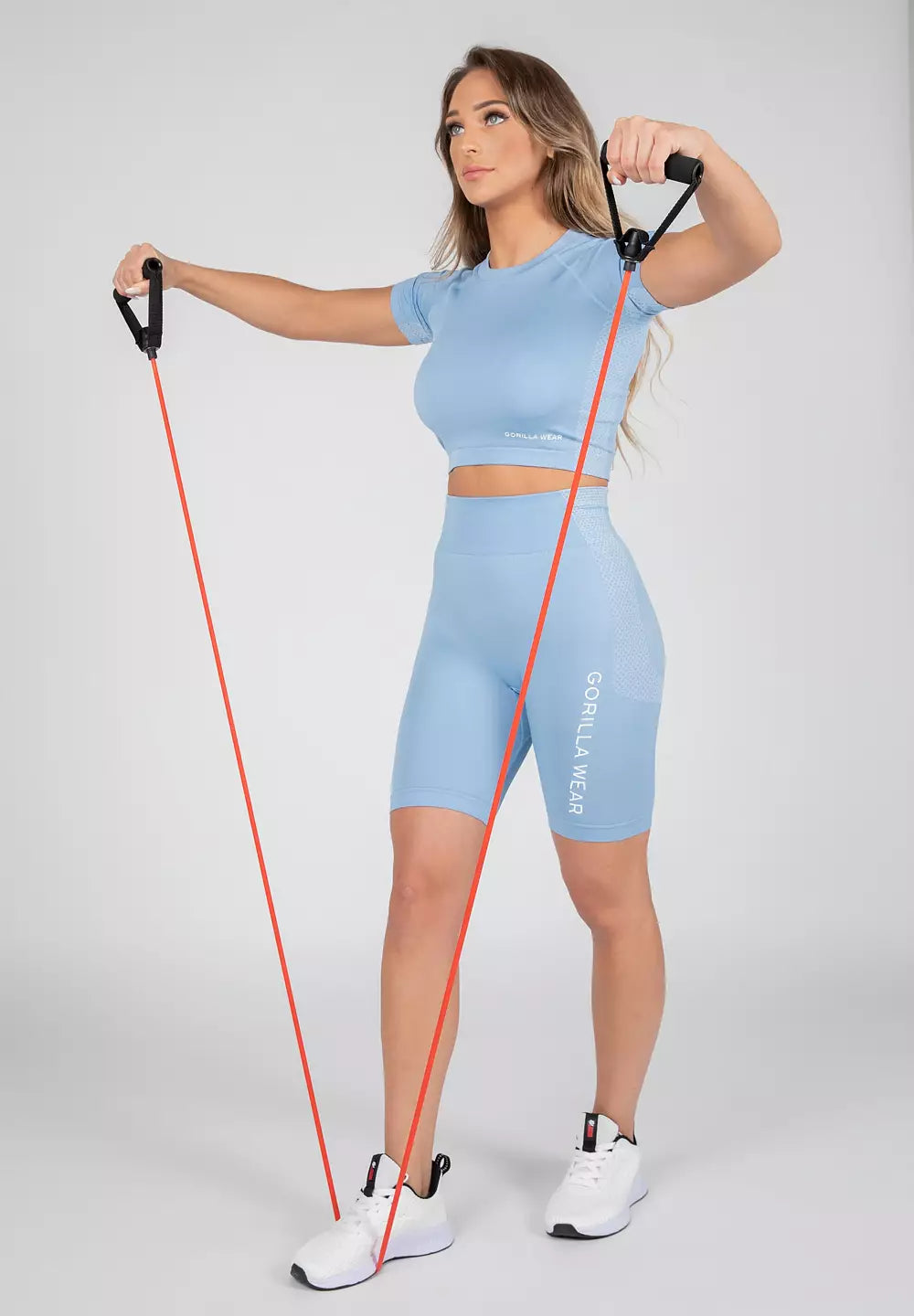 Gorilla Wear Selah Seamless Crop Top, Light Blue