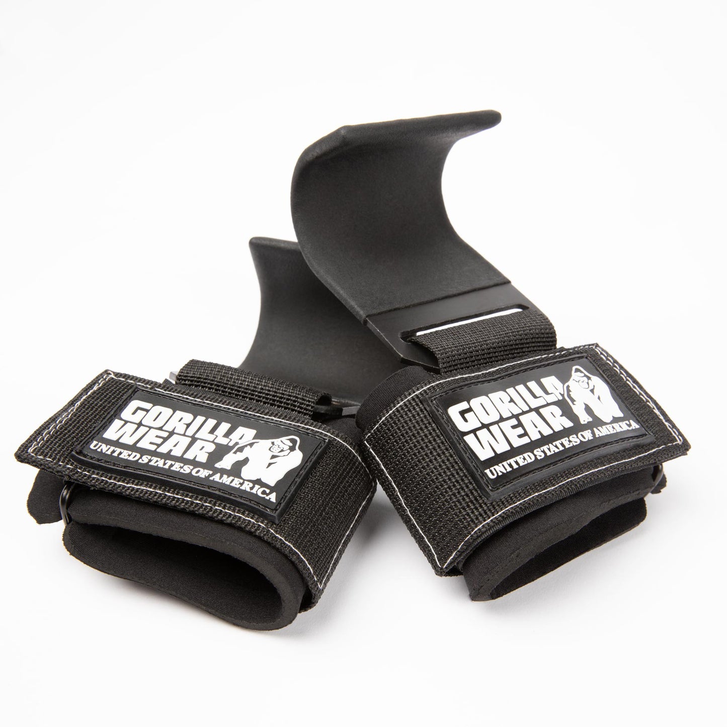 Gorilla Wear Weight Lifting Hooks, Black/Red