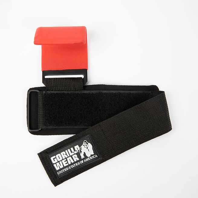 Gorilla Wear Weight Lifting Hooks, Black/Red