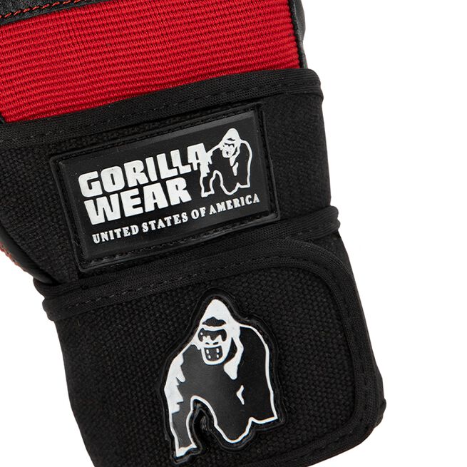 Gorilla Wear Dallas Wrist Wraps Gloves, Black/Red