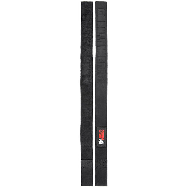 Gorilla Wear Leather Lifting Straps, Black