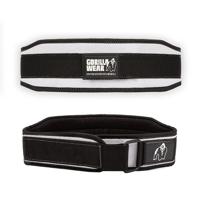 Gorilla Wear 4 Inch Women's Lifting Belt, Black/White