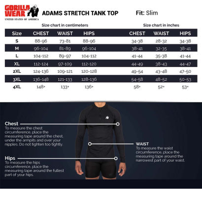Gorilla Wear Adams Stretch Tank Top, Black