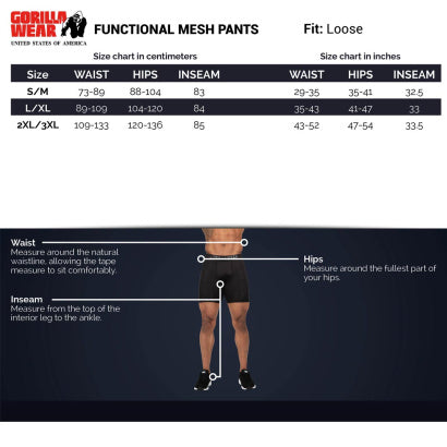 Gorilla Wear Functional Mesh Pants, Black/Red