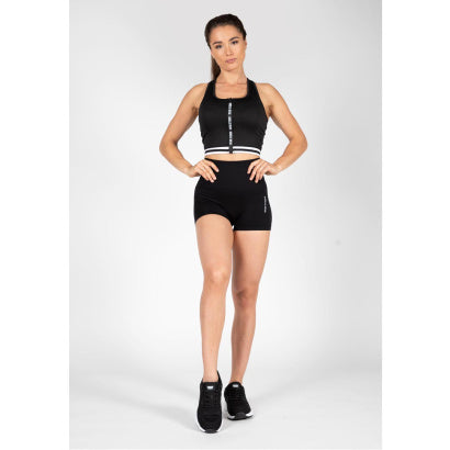 Gorilla Wear Mesa Zip Front Crop Top, Black