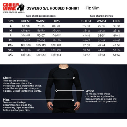 Gorilla Wear Oswego S/L Hooded T-Shirt, Black