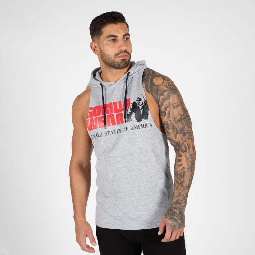 Gorilla Wear Rogers Hooded Tank Top, Grey Melange