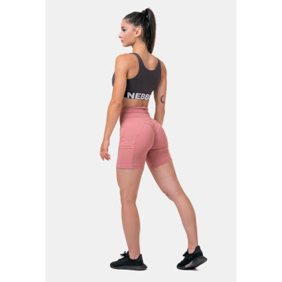 NEBBIA Fit Smart Biker Shorts, Old Rose