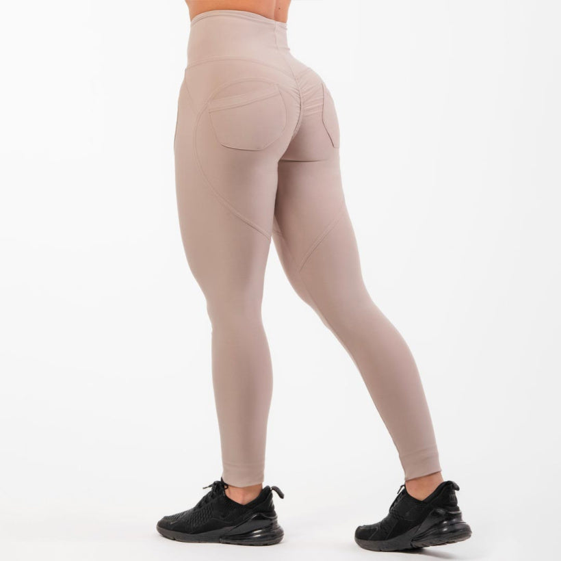 NEBBIA High Waist Bubble Butt Lifting Pants, Kräm