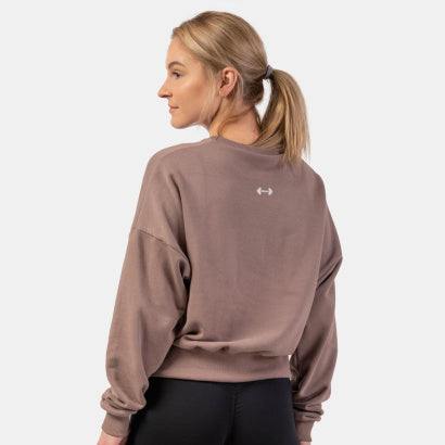 NEBBIA Loose Fit Sweatshirt "Feeling Good", Brun