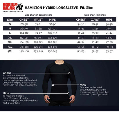 Gorilla Wear Hamilton Hybrid Long Sleeve, Black