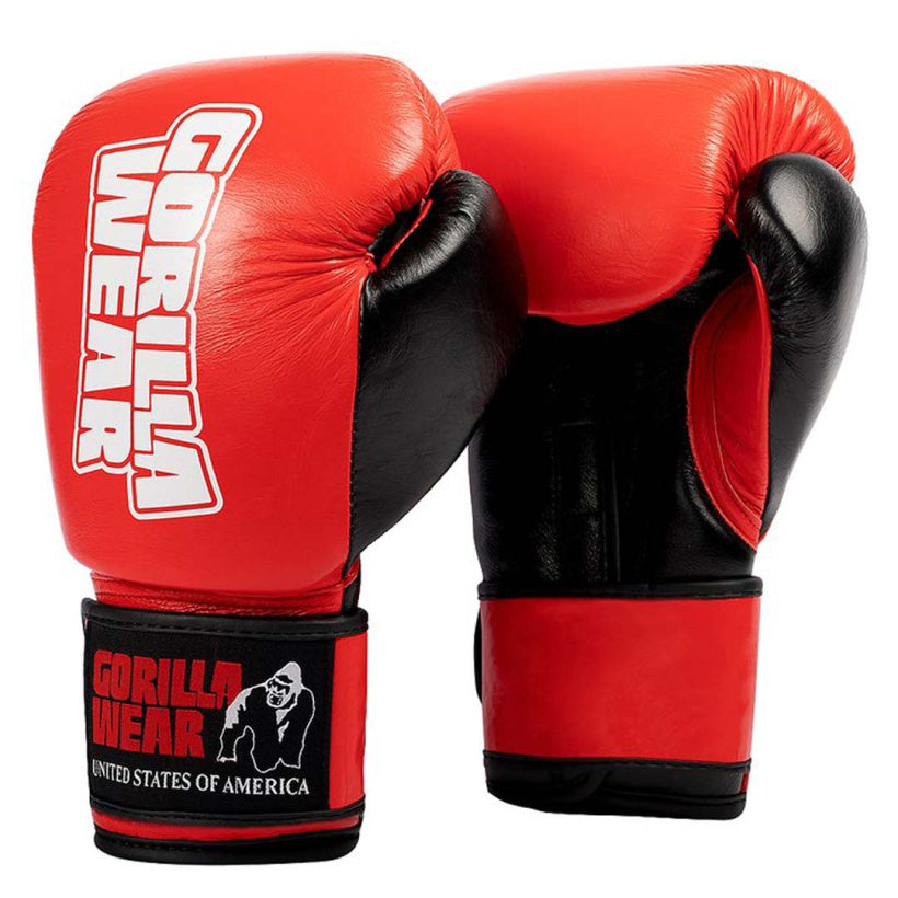 Gorilla Wear Ashton Pro Boxing Gloves, Red/Black