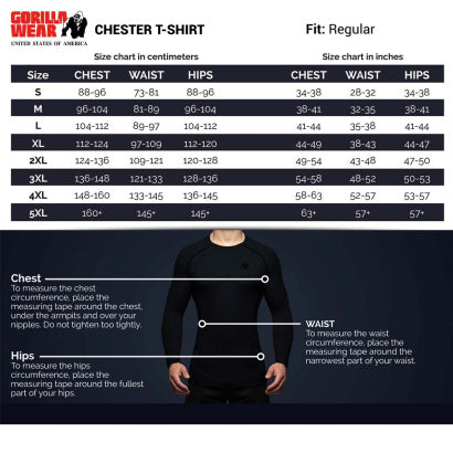 Gorilla Wear Chester T-Shirt, Black/Blue