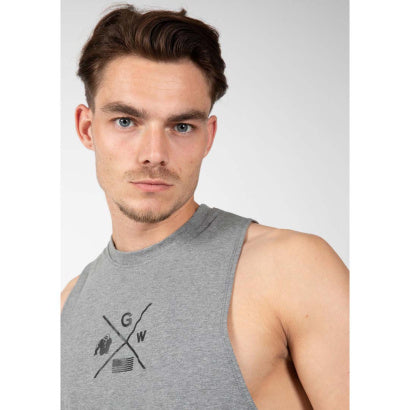 Gorilla Wear Cisco Drop Armhole Tank Top, Grey/Black