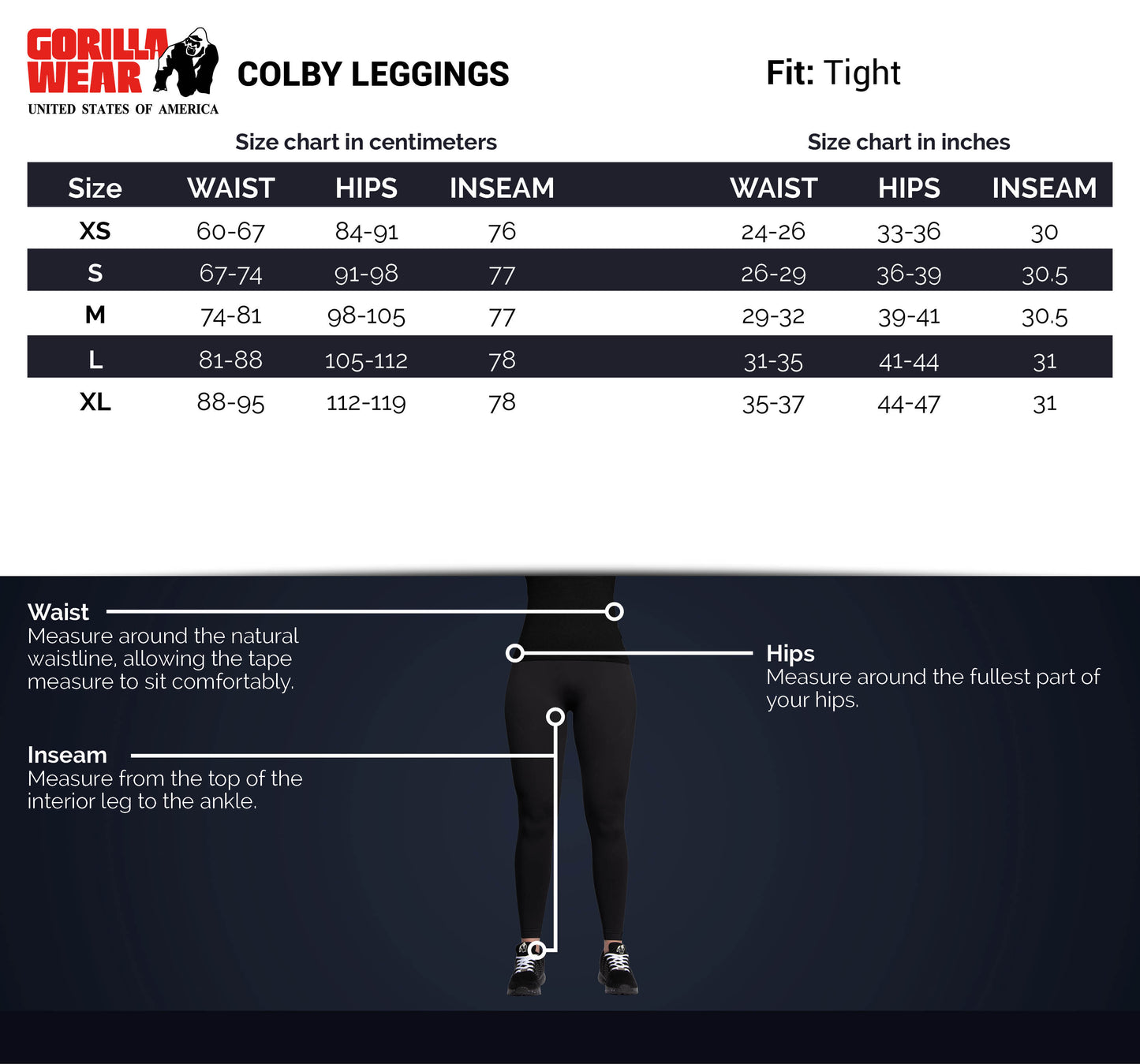 Gorilla Wear Colby Leggings, Black