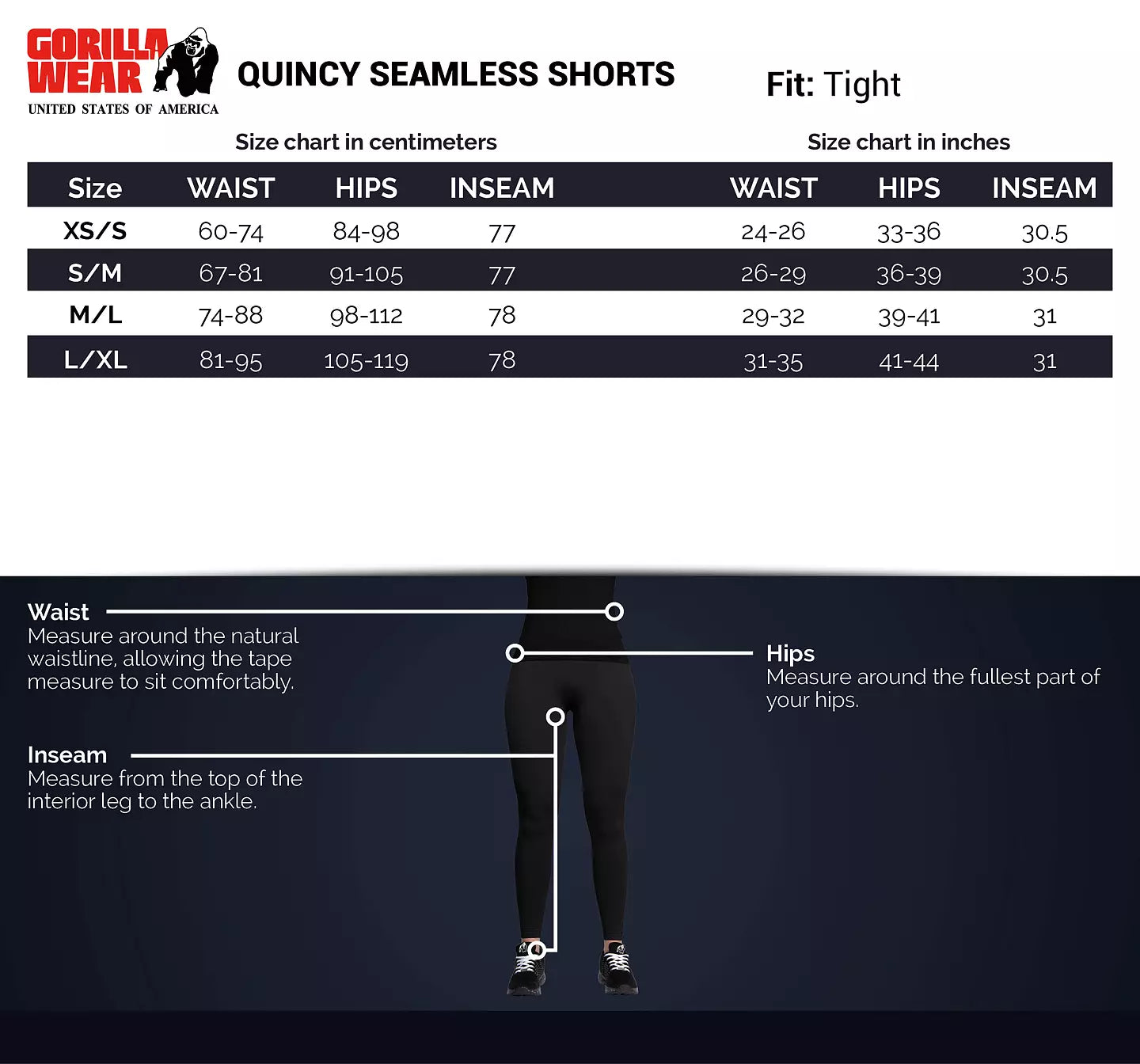 Gorilla Wear Quincy Seamless Shorts, Black