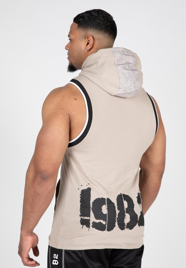 Gorilla Wear Loretto Hooded Tank Top, Beige