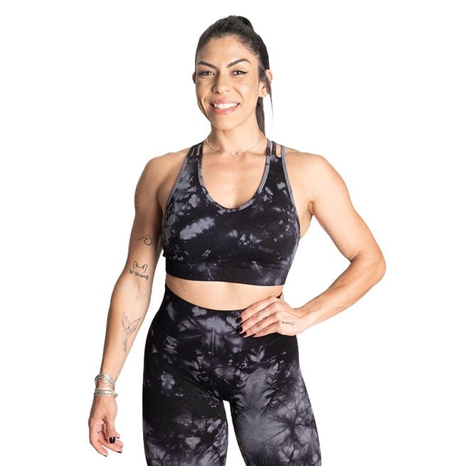 Better Bodies Entice Sports Bra, Black Tie Dye