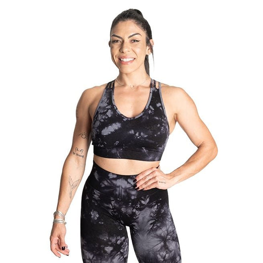 Better Bodies Entice Sports Bra, Black Tie Dye