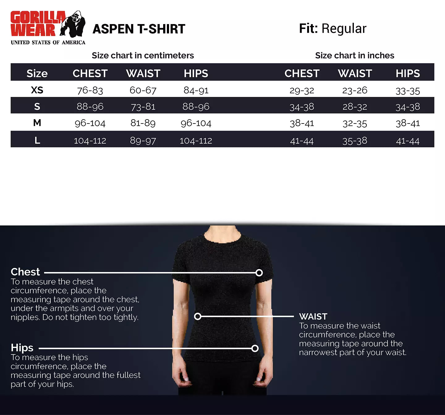 Gorilla Wear Aspen T-Shirt, Navy Blue