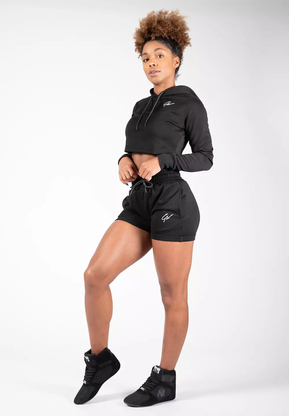 Gorilla Wear Pixley Crop Top Hoodie, Black