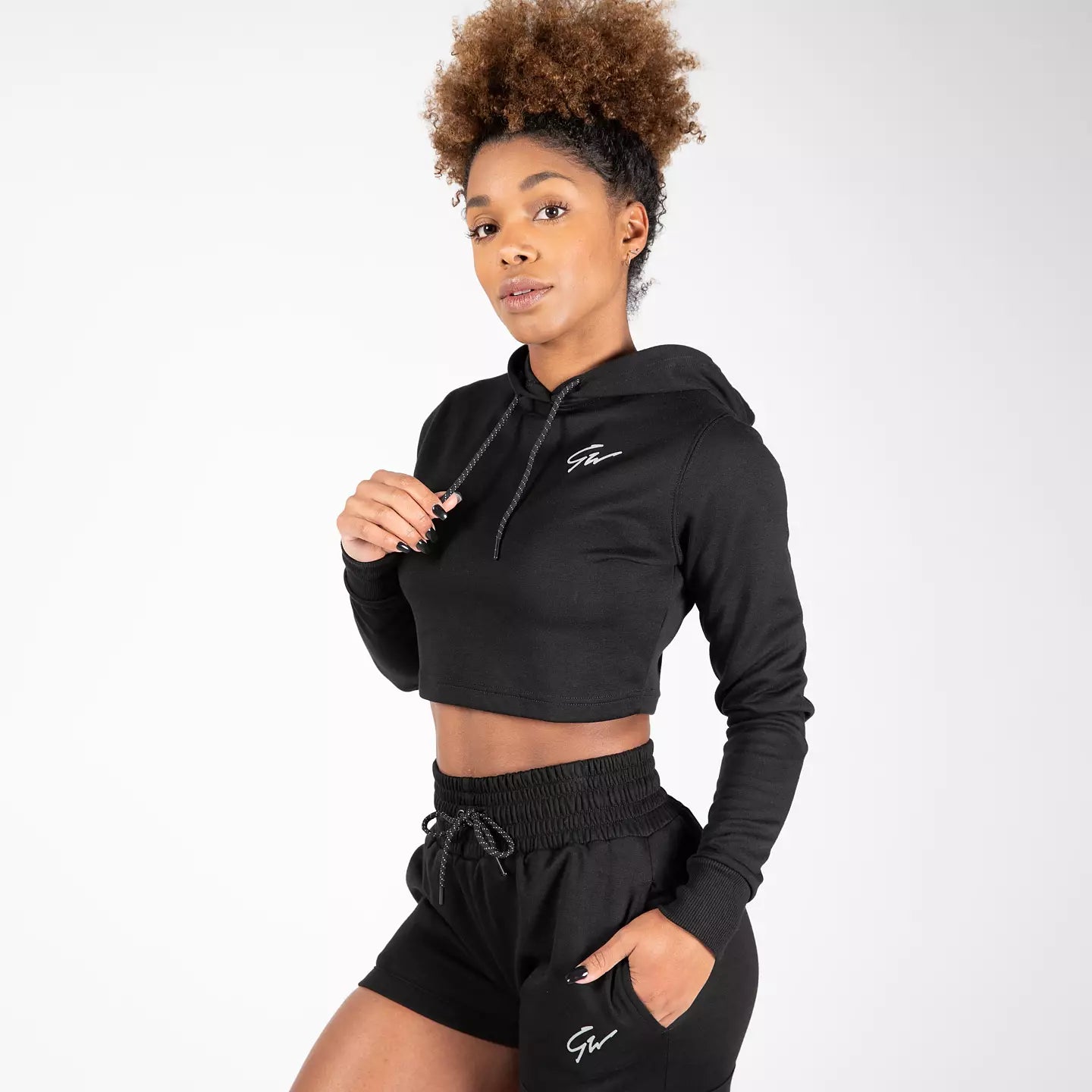 Gorilla Wear Pixley Crop Top Hoodie, Black