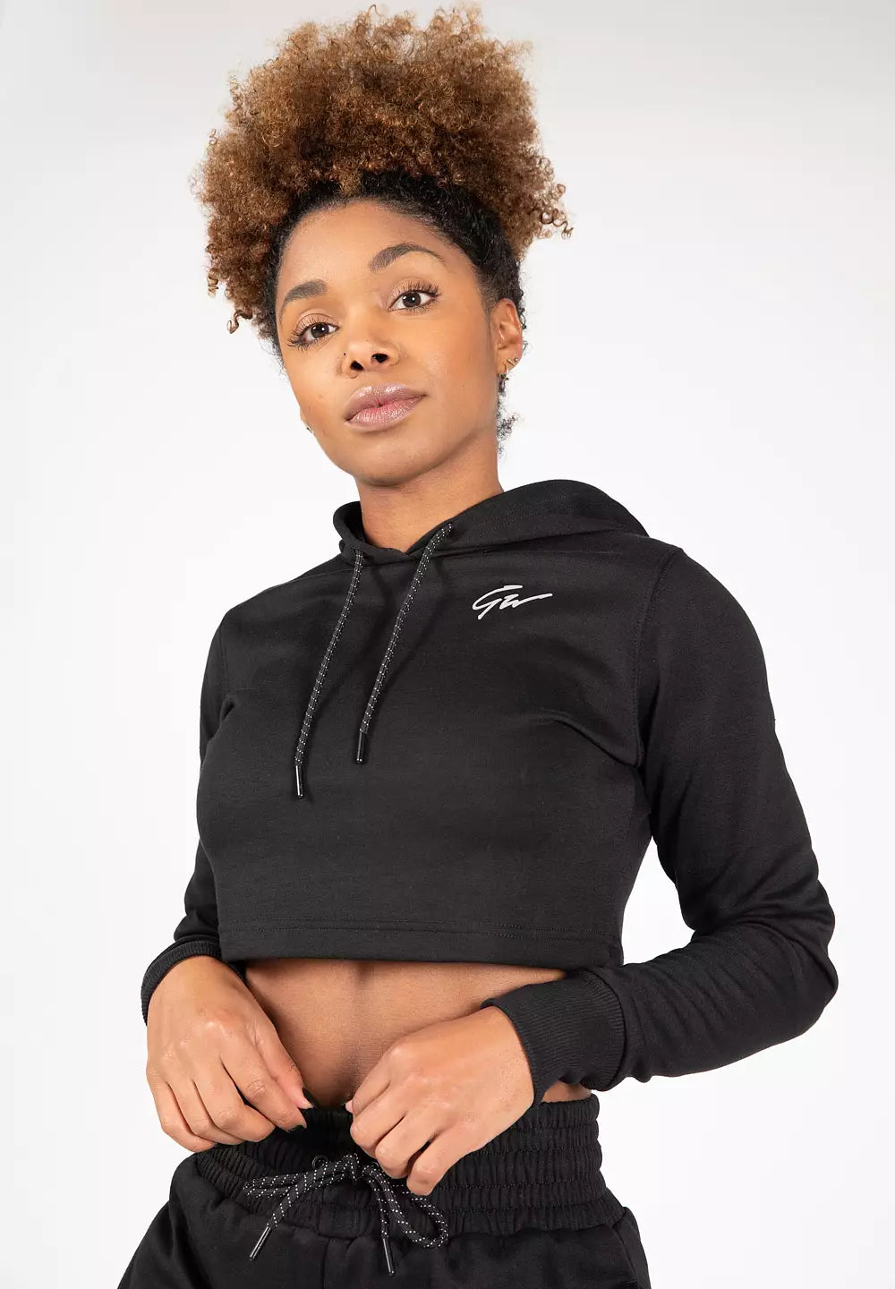 Gorilla Wear Pixley Crop Top Hoodie, Black