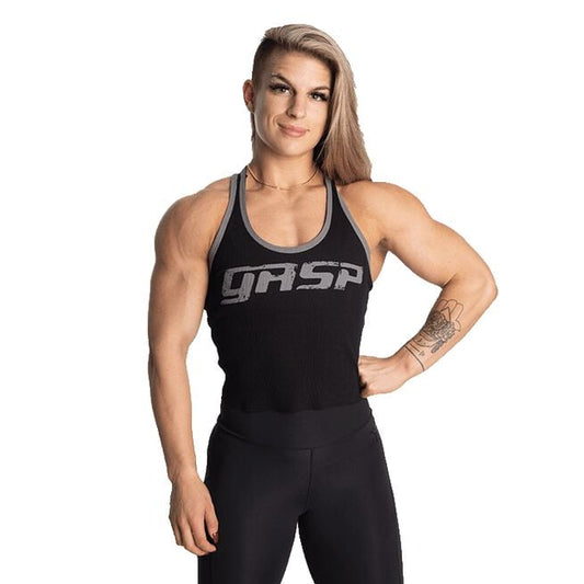 GASP Rib Crop T-back, Black