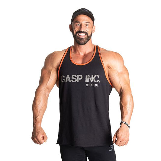 GASP Division Jersey Tank, Black/Flame