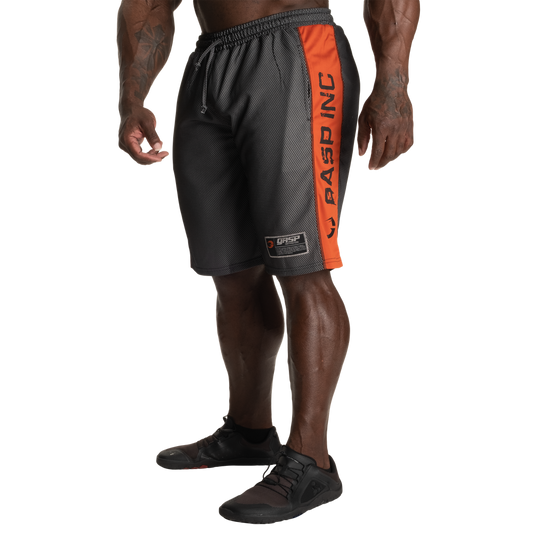GASP No1 Mesh Shorts, Black/Flame