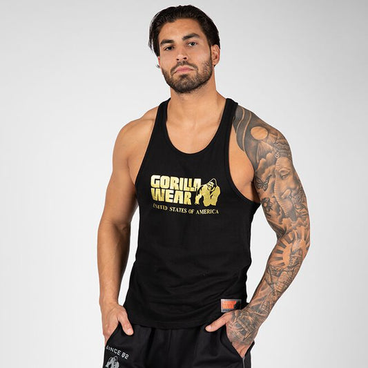 Gorilla Wear Classic Tank Top, Black/Gold
