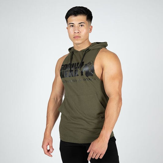 Gorilla Wear Rogers Hooded Tank Top, Army Green