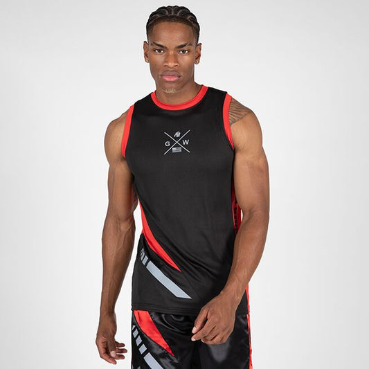 Gorilla Wear Hornell Tank Top, Black/Red