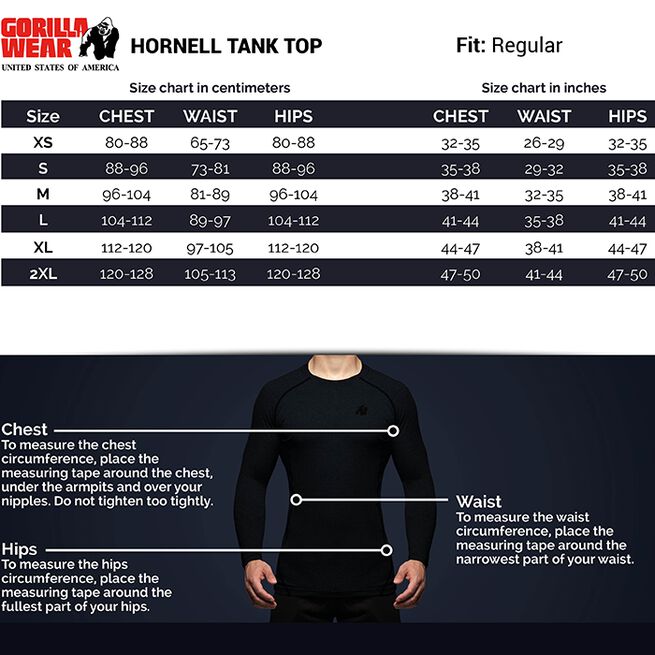 Gorilla Wear Hornell Tank Top, Black/Grey