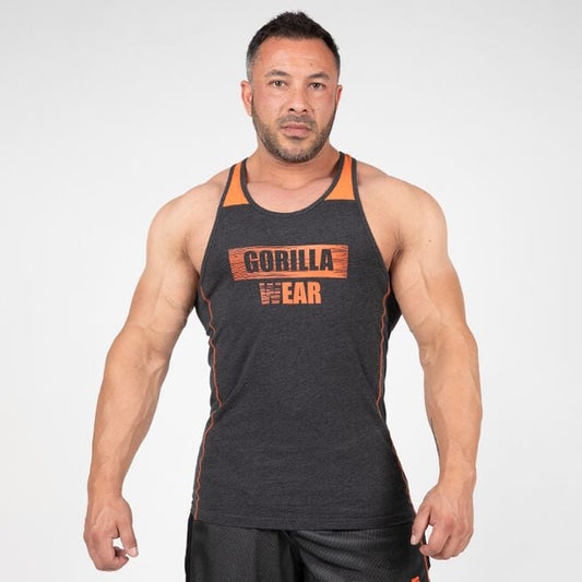 Gorilla Wear Wallace Tank Top, Grey/Orange