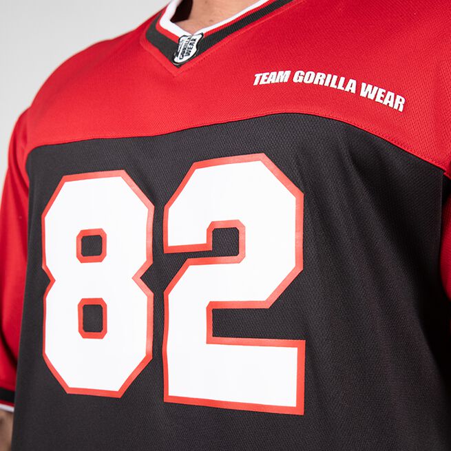 Gorilla Wear Trenton Football Jersey, Black/Red