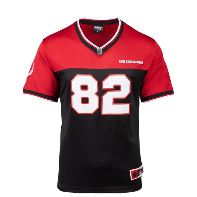 Gorilla Wear Trenton Football Jersey, Black/Red