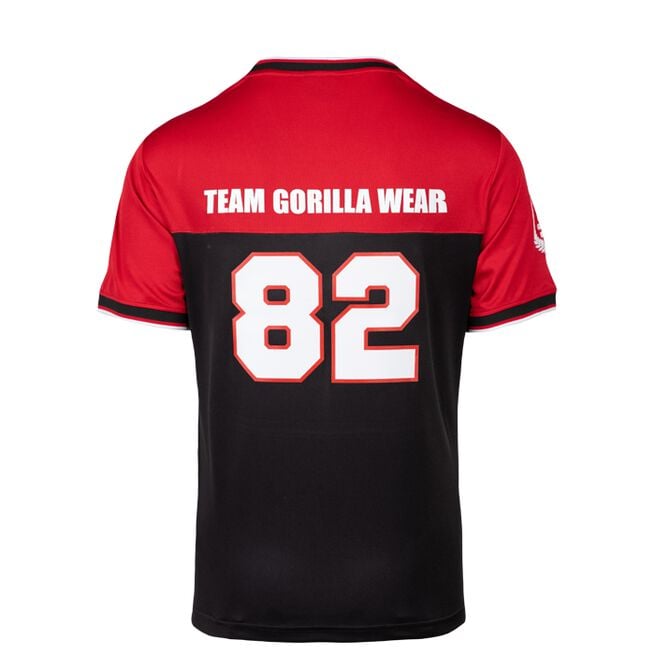 Gorilla Wear Trenton Football Jersey, Black/Red