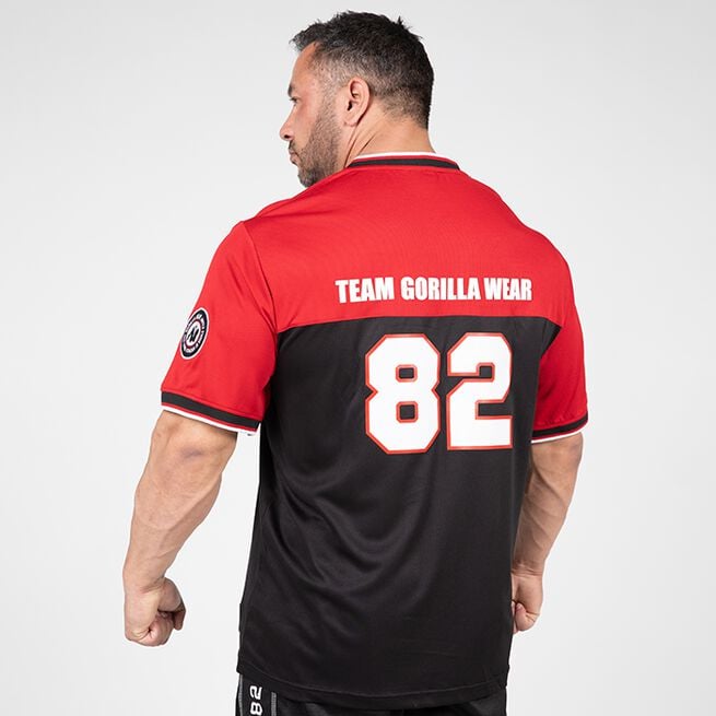 Gorilla Wear Trenton Football Jersey, Black/Red