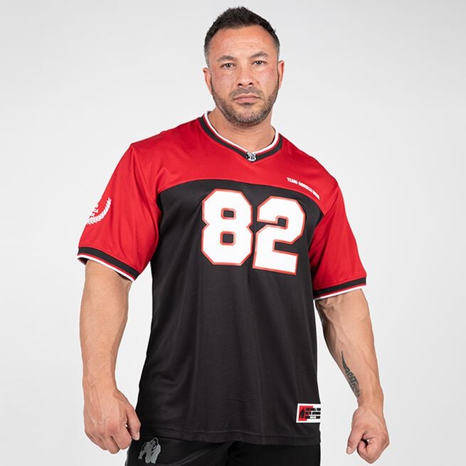 Gorilla Wear Trenton Football Jersey, Black/Red