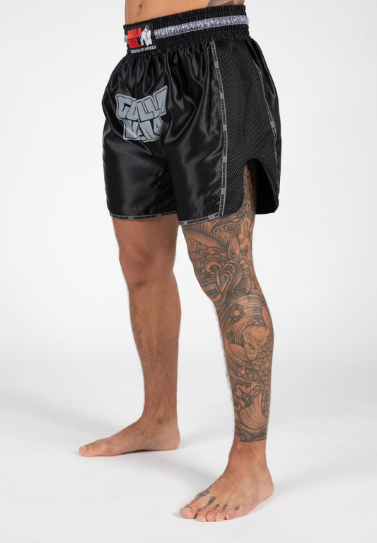 Gorilla Wear Piru Muay Thai Shorts, Black