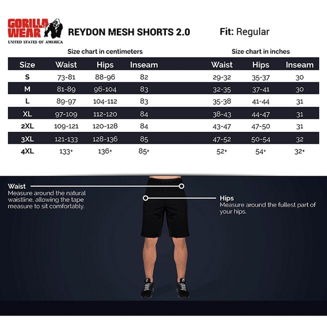 Gorilla Wear Reydon Mesh Shorts 2.0, Black