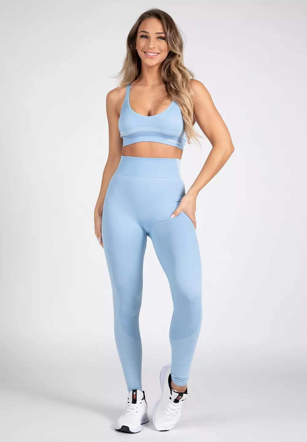 Gorilla Wear Selah Seamless Leggings, Light Blue