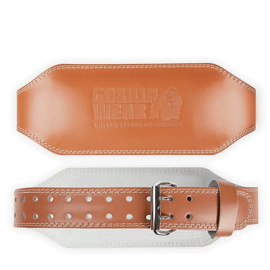 Gorilla Wear 6 Inch Padded Leather Belt, Brown